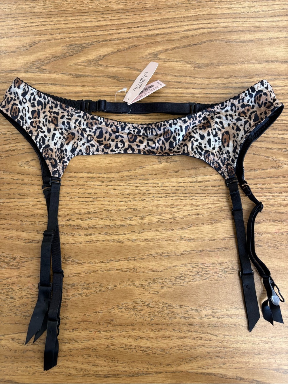 Victoria's Secret Reversible Leopard Print/Black Garter Belt
